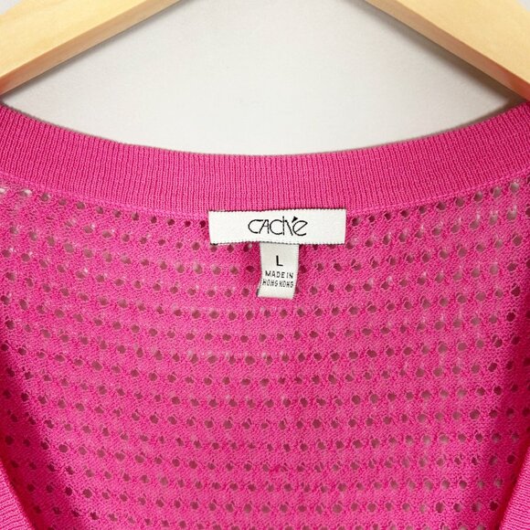 Y2K Cache Pink Mesh Sleeveless Zip Tunic Top Size Large Women's - Picture 5 of 5